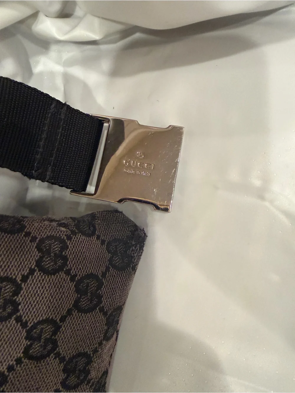 Gucci Black and Brown Monogram Belt Bag